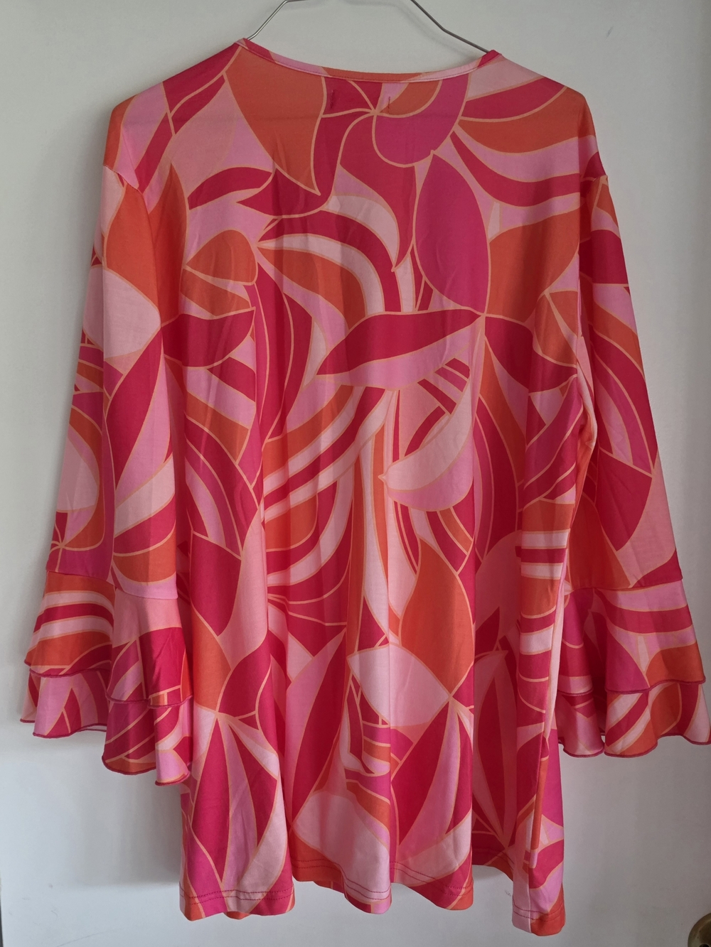 Southern Stitch Vibrant Pink & Coral V-Neck Tunic Top XL - Picture 4 of 7